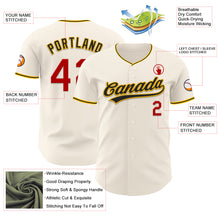 Charger l'image dans la galerie, Custom Cream Red Gold-Black Authentic Baseball Jersey

