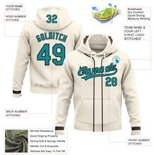 Load image into Gallery viewer, Custom Stitched Cream Teal-Black Baseball Pullover Sweatshirt Hoodie
