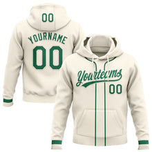 Load image into Gallery viewer, Custom Stitched Cream Kelly Green-Cream Baseball Pullover Sweatshirt Hoodie

