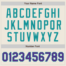 Load image into Gallery viewer, Custom Stitched Cream Purple-Teal Baseball Pullover Sweatshirt Hoodie
