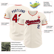 Charger l'image dans la galerie, Custom Cream Red-Navy Authentic Baseball Jersey
