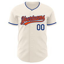 Load image into Gallery viewer, Custom Cream Orange-Royal Authentic Baseball Jersey
