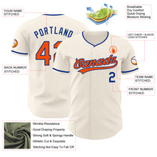 Load image into Gallery viewer, Custom Cream Orange-Royal Authentic Baseball Jersey
