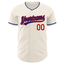 Загрузить изображение в средство просмотра галереи, Custom Cream Royal-Red Authentic Baseball Jersey
