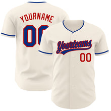 Загрузить изображение в средство просмотра галереи, Custom Cream Royal-Red Authentic Baseball Jersey
