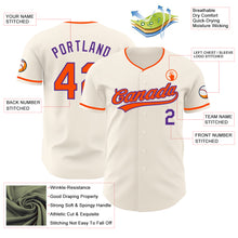 Загрузить изображение в средство просмотра галереи, Custom Cream Orange-Purple Authentic Baseball Jersey
