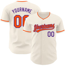 Загрузить изображение в средство просмотра галереи, Custom Cream Orange-Purple Authentic Baseball Jersey
