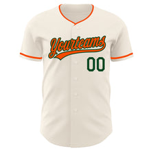Load image into Gallery viewer, Custom Cream Orange-Green Authentic Baseball Jersey
