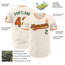 Load image into Gallery viewer, Custom Cream Orange-Green Authentic Baseball Jersey
