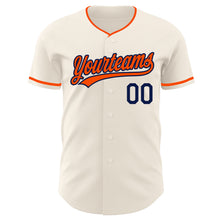 Загрузить изображение в средство просмотра галереи, Custom Cream Orange-Navy Authentic Baseball Jersey
