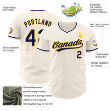 Load image into Gallery viewer, Custom Cream Navy-Gold Authentic Baseball Jersey
