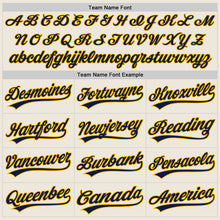 Load image into Gallery viewer, Custom Cream Navy-Gold Authentic Baseball Jersey

