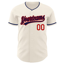 Загрузить изображение в средство просмотра галереи, Custom Cream Navy-Red Authentic Baseball Jersey
