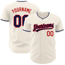 Загрузить изображение в средство просмотра галереи, Custom Cream Navy-Red Authentic Baseball Jersey
