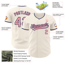 Загрузить изображение в средство просмотра галереи, Custom Cream Medium Pink-Navy Authentic Baseball Jersey
