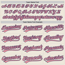 Загрузить изображение в средство просмотра галереи, Custom Cream Medium Pink-Navy Authentic Baseball Jersey
