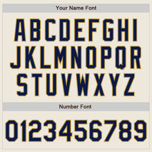 Load image into Gallery viewer, Custom Cream Navy-Old Gold Authentic Baseball Jersey
