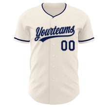 Load image into Gallery viewer, Custom Cream Navy-Gray Authentic Baseball Jersey
