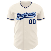 Загрузить изображение в средство просмотра галереи, Custom Cream Navy-Light Blue Authentic Baseball Jersey
