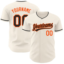 Загрузить изображение в средство просмотра галереи, Custom Cream Black-Orange Authentic Baseball Jersey
