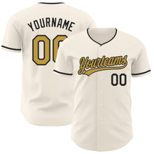 Charger l'image dans la galerie, Custom Cream Old Gold-Black Authentic Baseball Jersey
