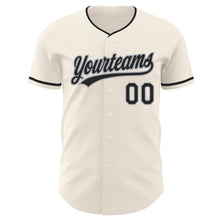 Загрузить изображение в средство просмотра галереи, Custom Cream Black-Gray Authentic Baseball Jersey

