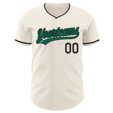 Load image into Gallery viewer, Custom Cream Kelly Green-Black Authentic Baseball Jersey
