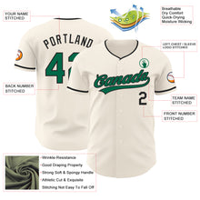 Load image into Gallery viewer, Custom Cream Kelly Green-Black Authentic Baseball Jersey
