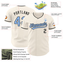 Загрузить изображение в средство просмотра галереи, Custom Cream Light Blue-Black Authentic Baseball Jersey
