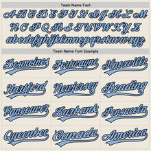 Загрузить изображение в средство просмотра галереи, Custom Cream Light Blue-Black Authentic Baseball Jersey
