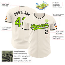 Charger l'image dans la galerie, Custom Cream Neon Green-Black Authentic Baseball Jersey
