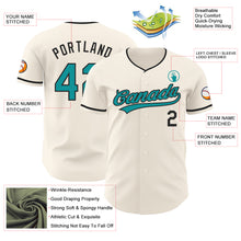 Load image into Gallery viewer, Custom Cream Teal-Black Authentic Baseball Jersey
