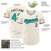 Load image into Gallery viewer, Custom Cream Aqua-Black Authentic Baseball Jersey
