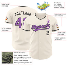 Загрузить изображение в средство просмотра галереи, Custom Cream Medium Purple-Black Authentic Baseball Jersey

