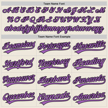 Загрузить изображение в средство просмотра галереи, Custom Cream Medium Purple-Black Authentic Baseball Jersey

