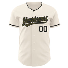 Загрузить изображение в средство просмотра галереи, Custom Cream Olive-Black Authentic Baseball Jersey
