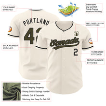 Загрузить изображение в средство просмотра галереи, Custom Cream Olive-Black Authentic Baseball Jersey
