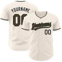 Загрузить изображение в средство просмотра галереи, Custom Cream Olive-Black Authentic Baseball Jersey
