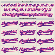 Load image into Gallery viewer, Custom Cream Purple-Pink Authentic Baseball Jersey
