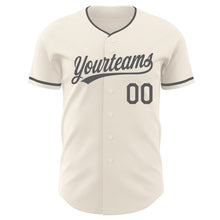 Laden Sie das Bild in den Galerie-Viewer, Custom Cream-Steel Gray Authentic Baseball Jersey
