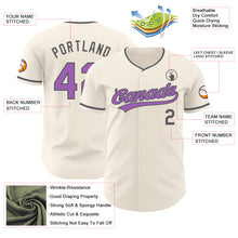 Загрузить изображение в средство просмотра галереи, Custom Cream Medium Purple-Steel Gray Authentic Baseball Jersey
