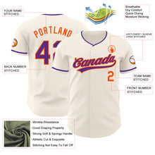 Загрузить изображение в средство просмотра галереи, Custom Cream Purple-Orange Authentic Baseball Jersey
