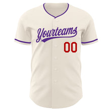 Charger l'image dans la galerie, Custom Cream Purple-Red Authentic Baseball Jersey
