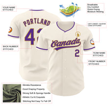 Загрузить изображение в средство просмотра галереи, Custom Cream Purple-Old Gold Authentic Baseball Jersey
