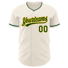Загрузить изображение в средство просмотра галереи, Custom Cream Green-Gold Authentic Baseball Jersey
