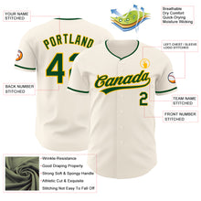 Загрузить изображение в средство просмотра галереи, Custom Cream Green-Gold Authentic Baseball Jersey

