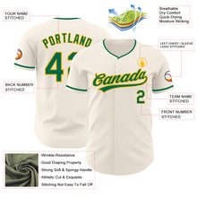 Загрузить изображение в средство просмотра галереи, Custom Cream Kelly Green-Gold Authentic Baseball Jersey
