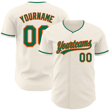 Загрузить изображение в средство просмотра галереи, Custom Cream Kelly Green-Orange Authentic Baseball Jersey
