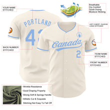 Загрузить изображение в средство просмотра галереи, Custom Cream-Light Blue Authentic Baseball Jersey
