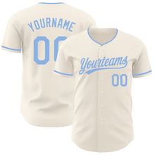 Загрузить изображение в средство просмотра галереи, Custom Cream-Light Blue Authentic Baseball Jersey
